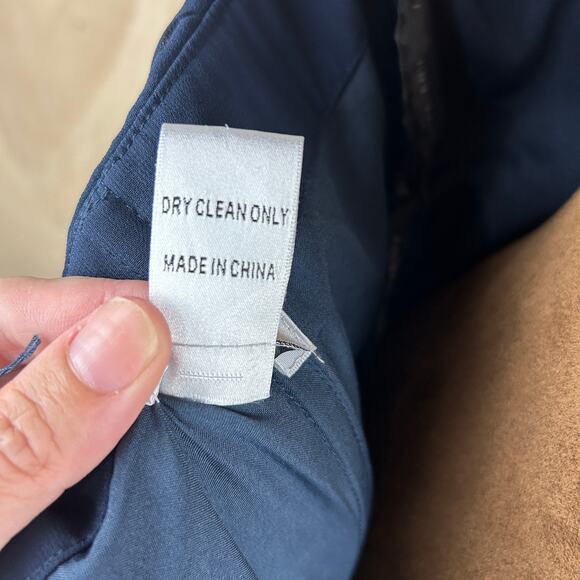 Bill Levkoff Navy One Shoulder Gown 8 Floral Strap Formal Wedding - Picture 7 of 8